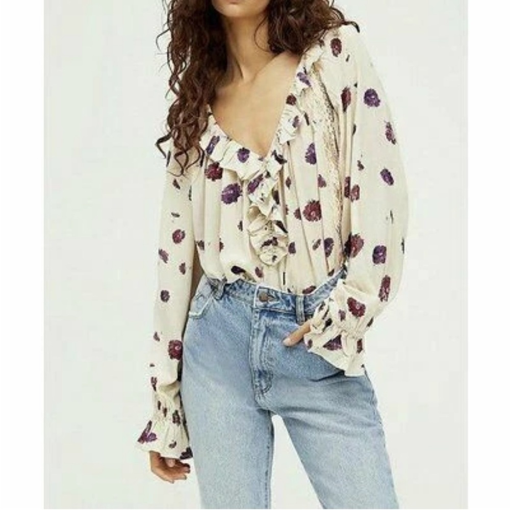 Free People Poppy Printed Bodysuit NWOT